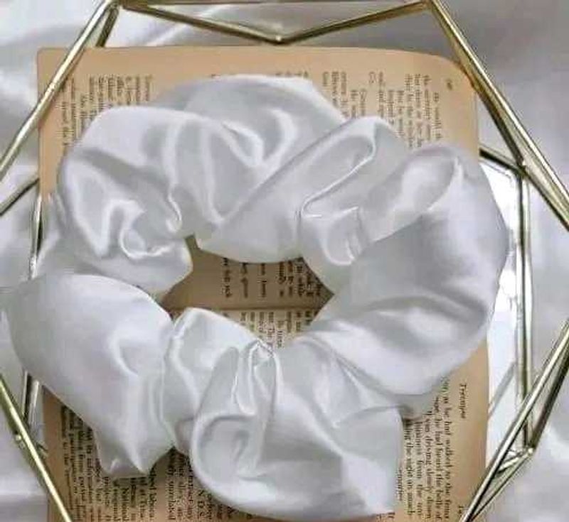 White Satin Scrunchie