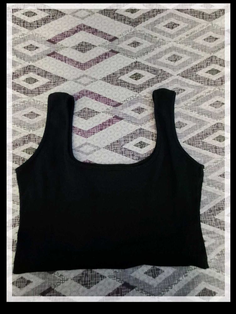 Casual Sleeveless Solid Women Black Top