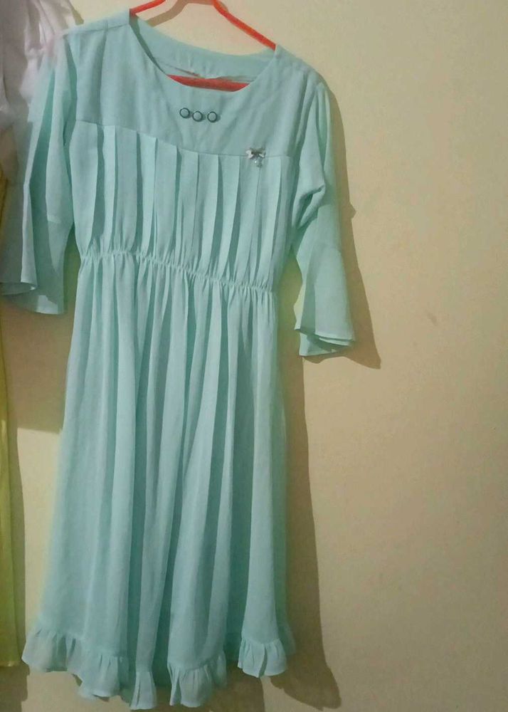 blue color maxi dress for women