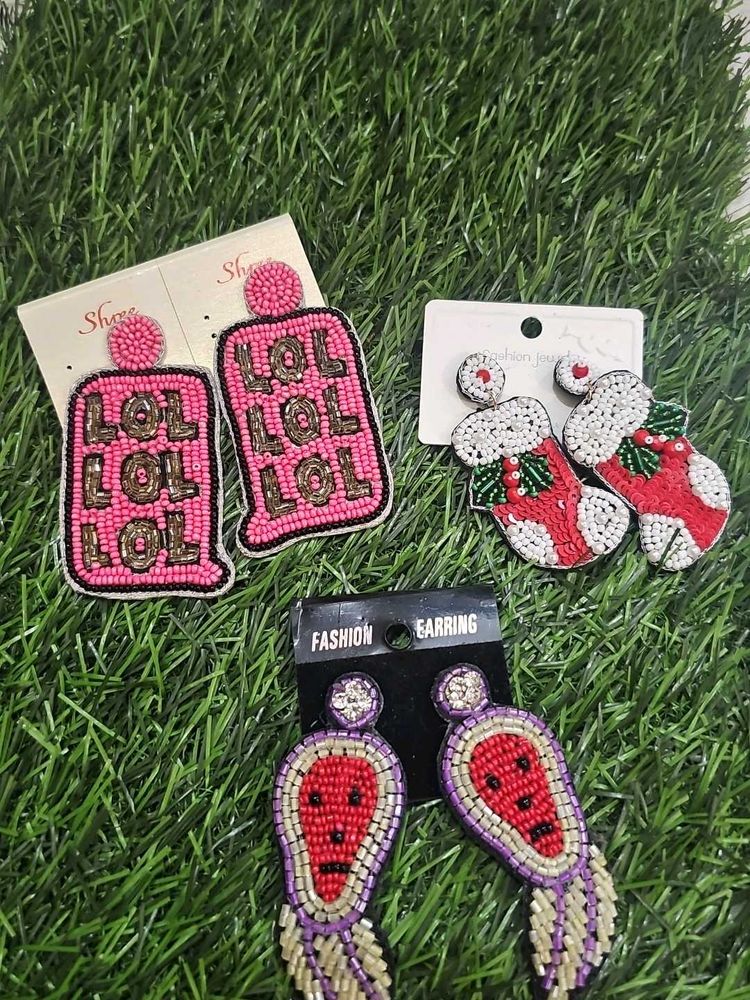 Funky Beaded Earring Set