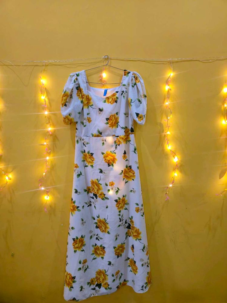 Floral Midi Dress - Elegant &amp; Chic