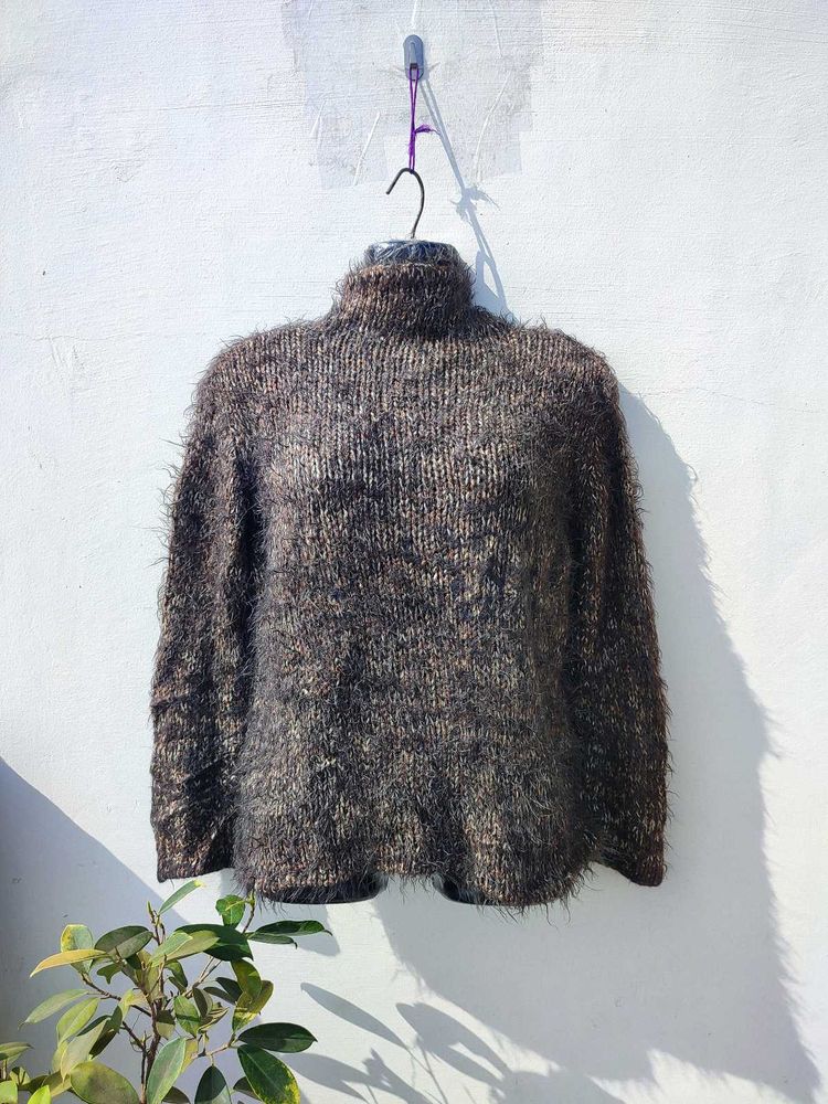 High Neck Cute Furr Top