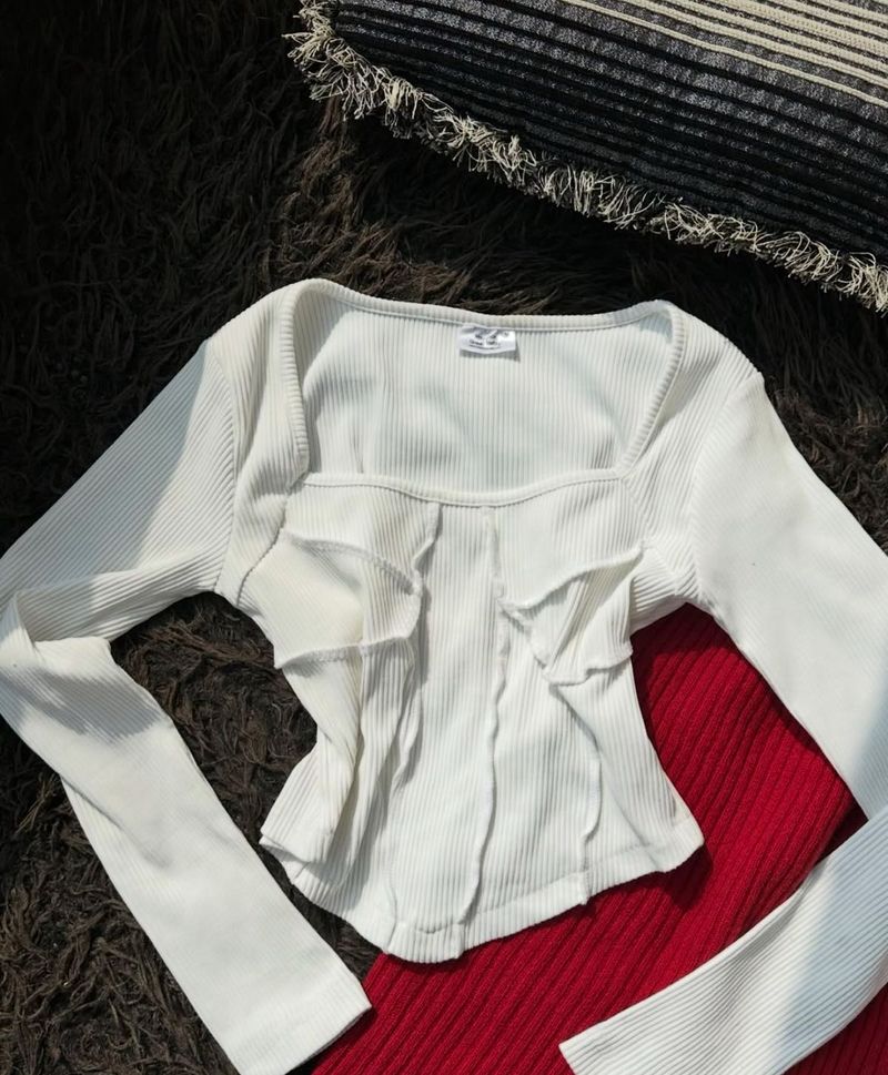 White Overlock Top