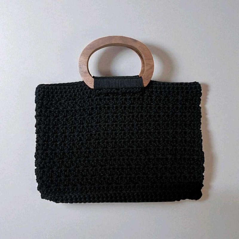 Crochet Black Handbag