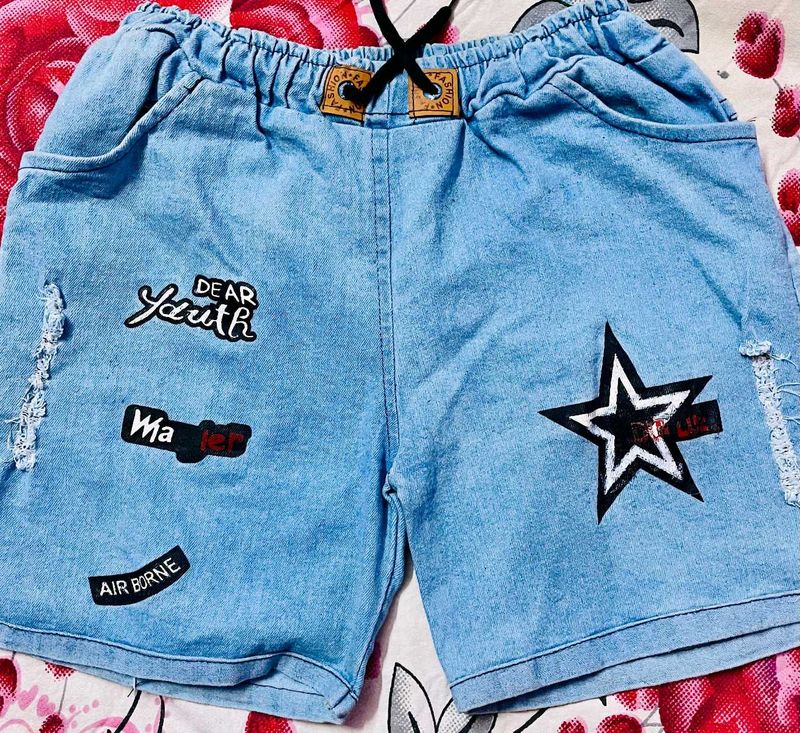 Trendy Youth Distressed Denim Shorts