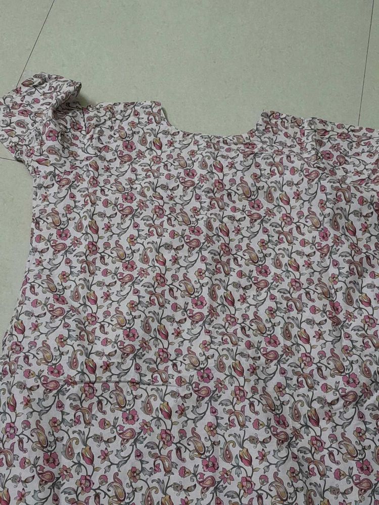 PINK new Floral Print Kurta