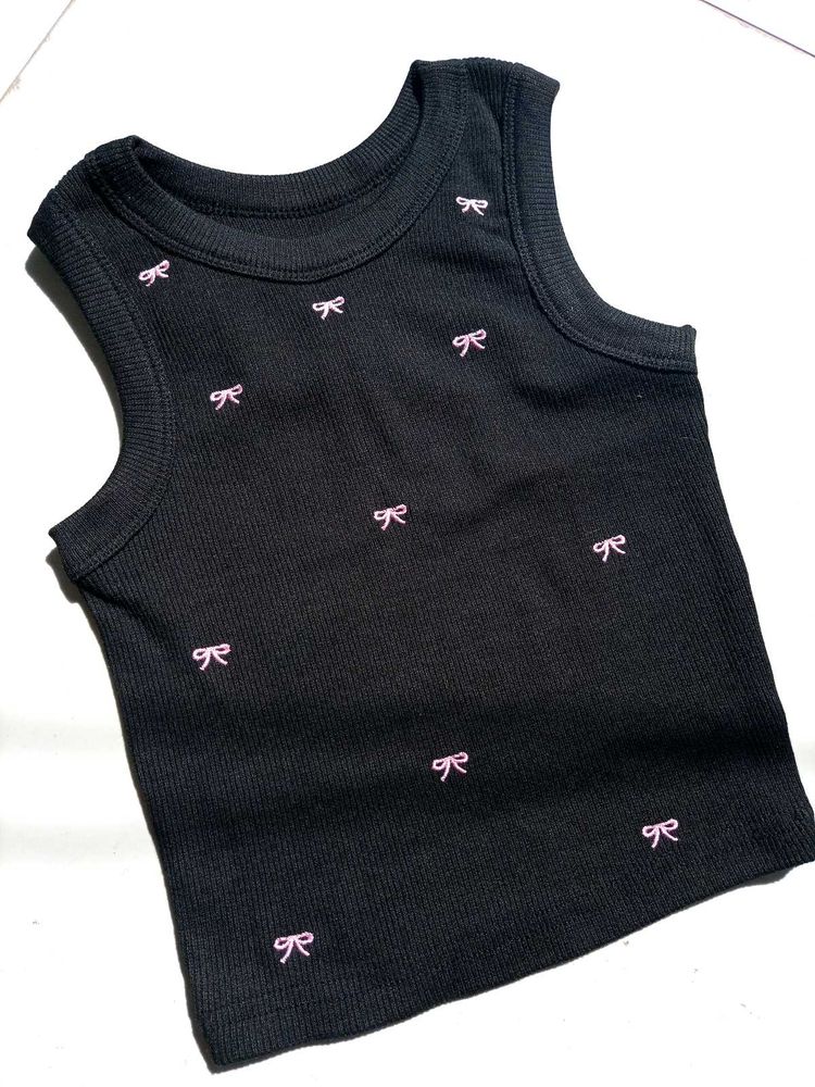 Y2k Style Fitted Bow Crop Top 🌷✨