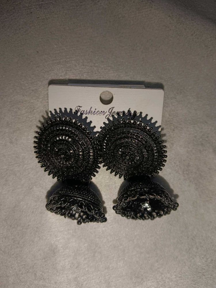 Black Jhumka Earrings