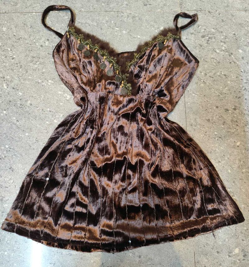 Brown Velvet Boho grunge fairy top