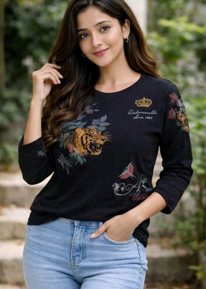 Graphic Print Long Sleeve Tee [C4]