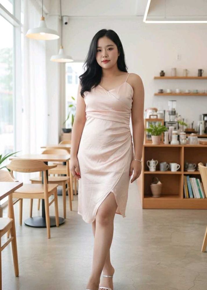 Elegant Pink Slip Dress