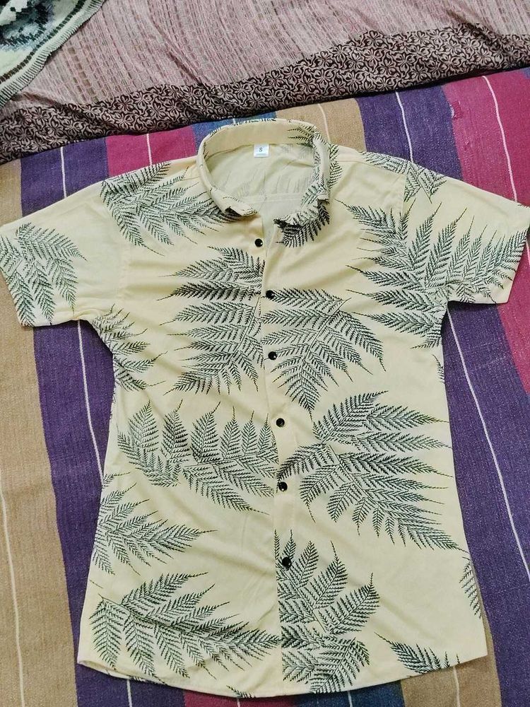 Leaf Print Casual Shirt