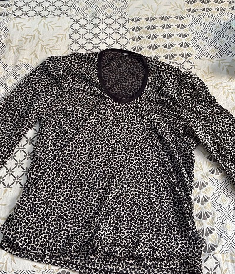 Women’s Sheer Printed  Top