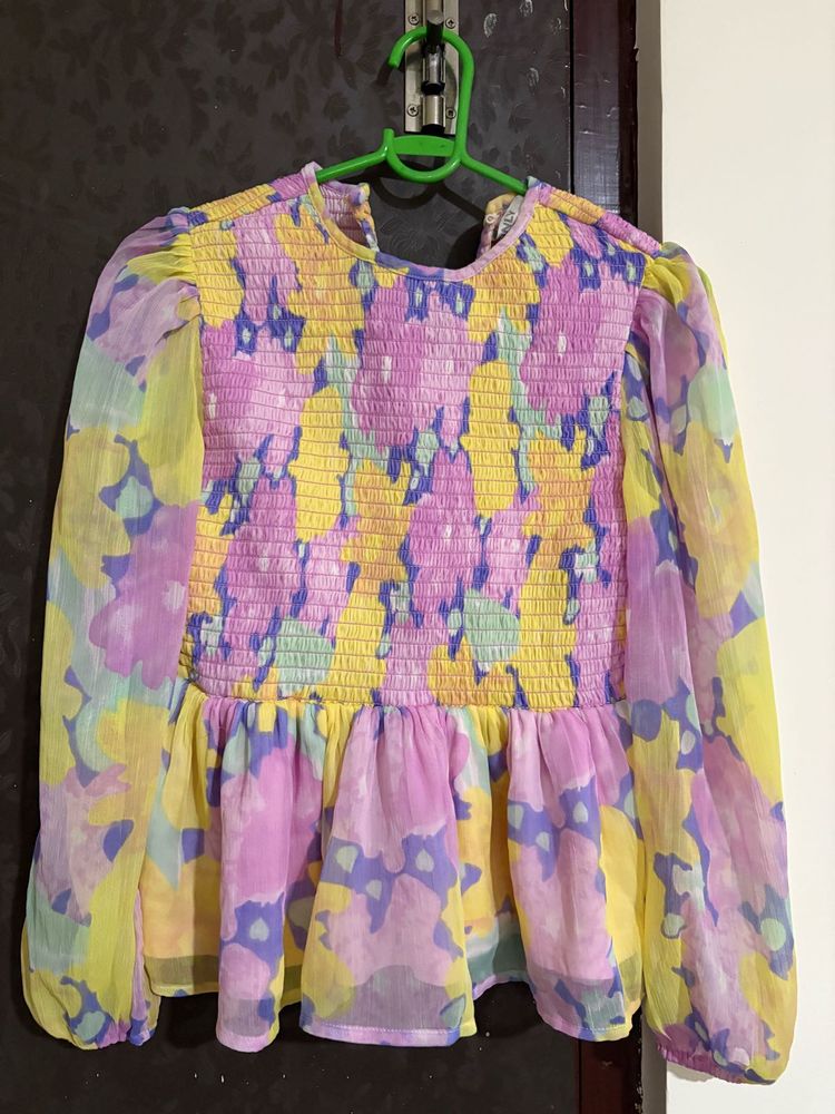 Floral Print Peplum Top