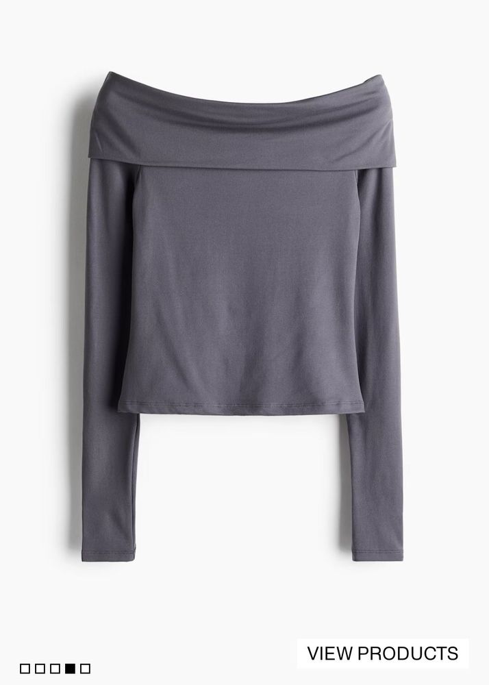 H&amp;MGrey Off-Shoulder Top