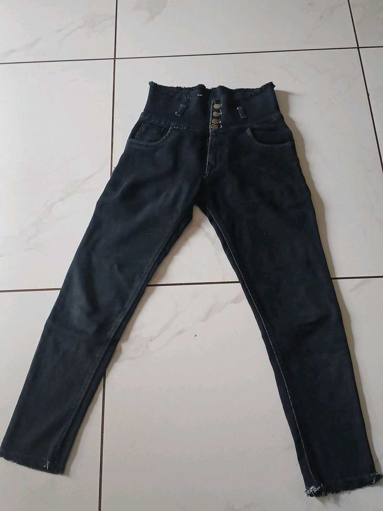 High Waist Black Jeans