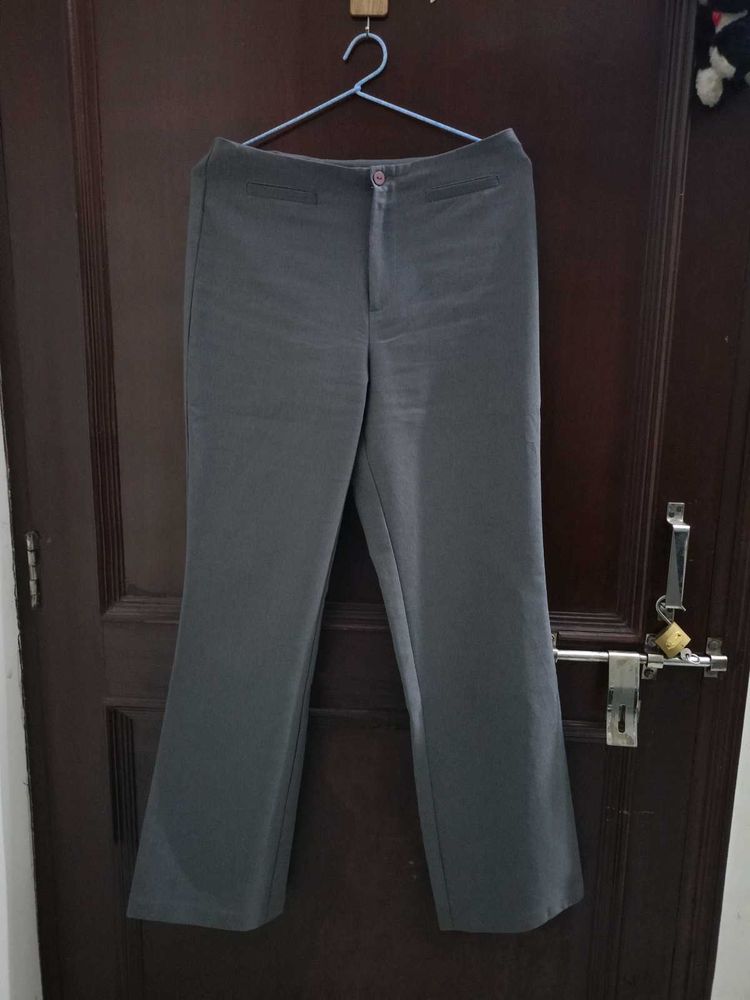 Grey Flare Leg Pants