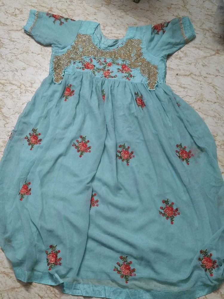 Floral Embroidered Girl's Dress
