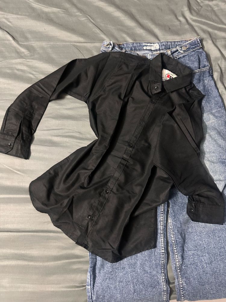 Black Button-Down Shirt