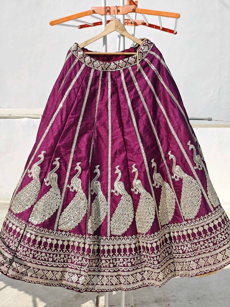 Stunning Purple heavily Embroidered Lehenga