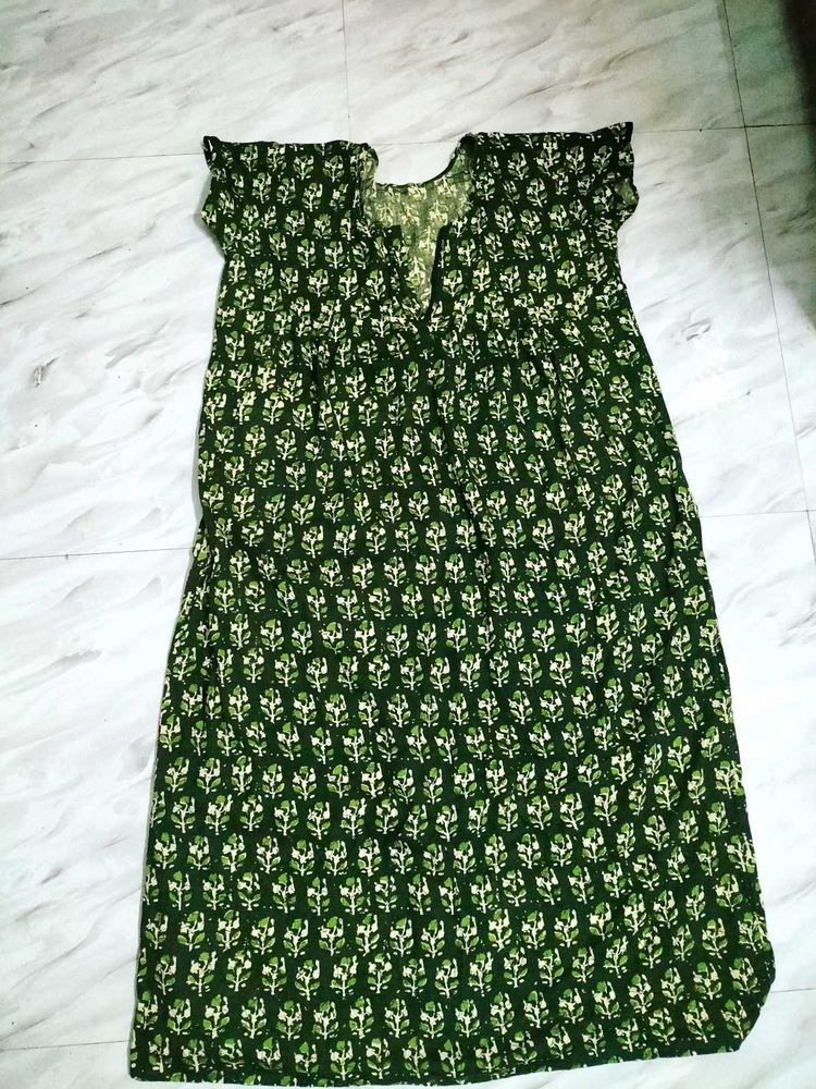 Green Floral Print Dress