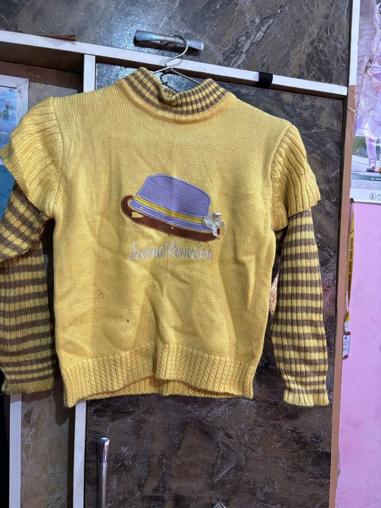 Cute Kids Yellow Knit Sweater
