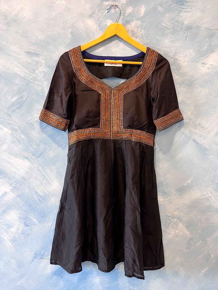 Embroidered Black Tunic