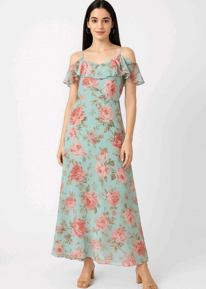 Floral Chiffon Maxi Dress