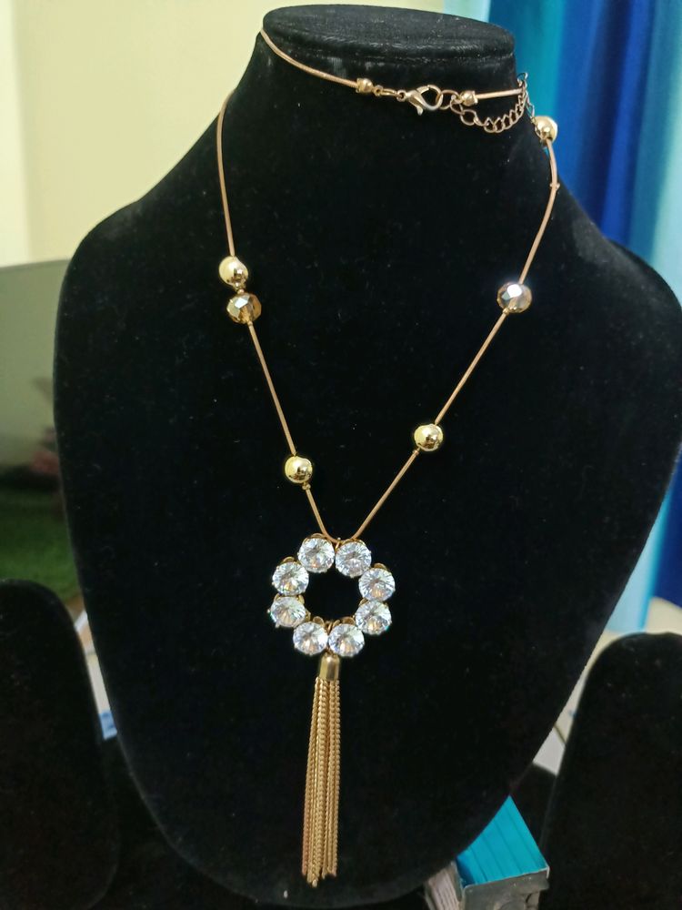 AD Pandent With Golden Polish Chain