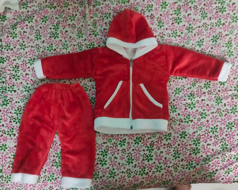 Red Colour Velvet Outfit for Kids (Sweeter)