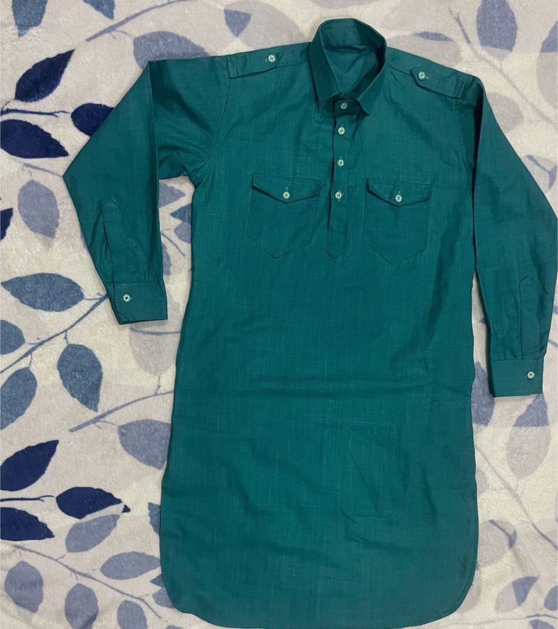 Beautiful aqua colour Cotton Kurta