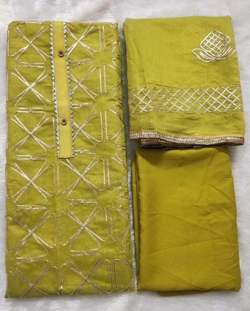 Chanderi Gota Patti Suit Material