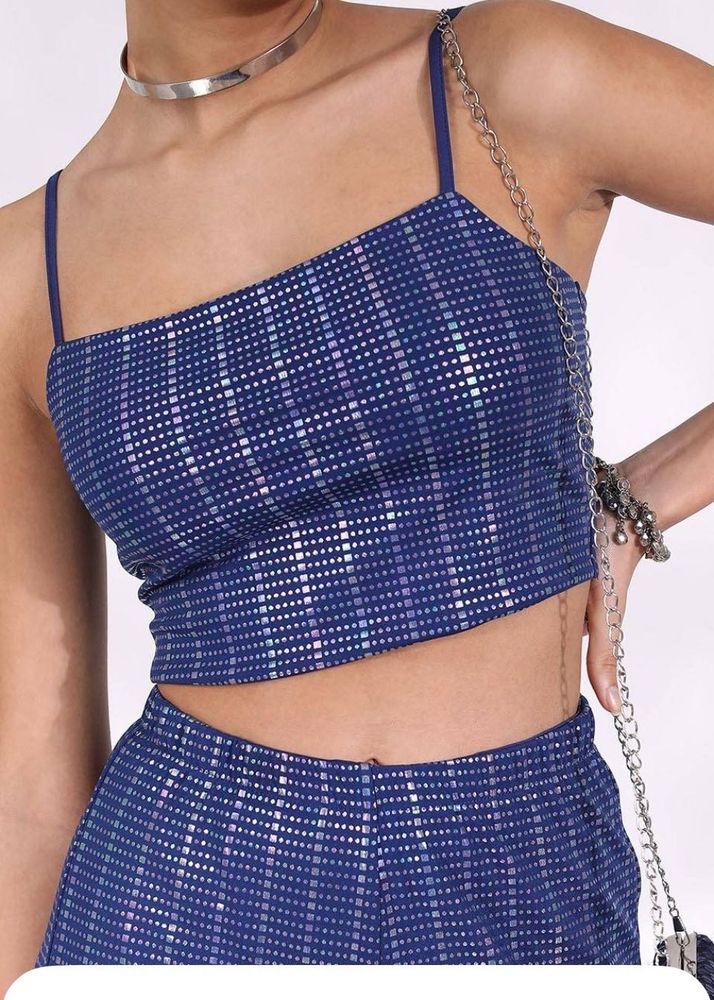Sparkly Blue Crop Top