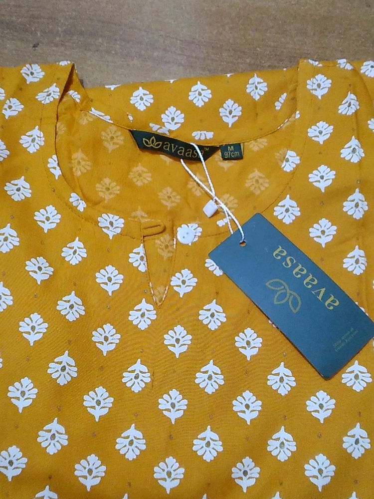 Yellow Colour Printed Kurti