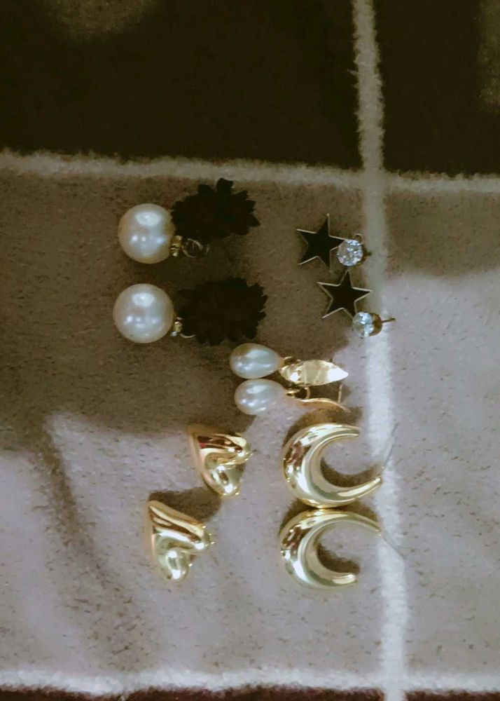 Assorted Earrings - Pearl, Star, Moon