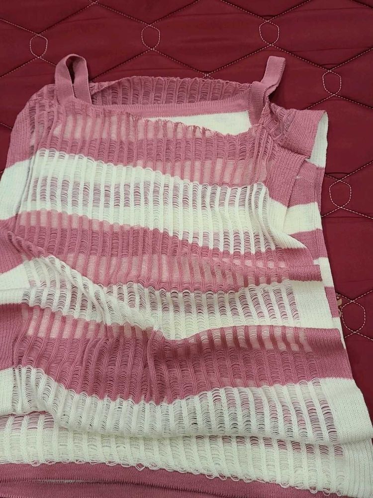 Pink Striped Top
