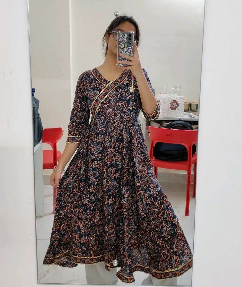 Floral Print Anarkali Kurti