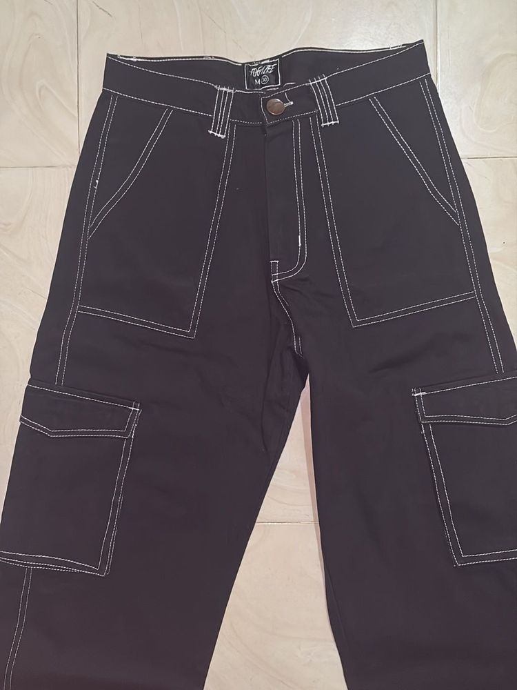 BLACK CARPENTER CARGO PANTS