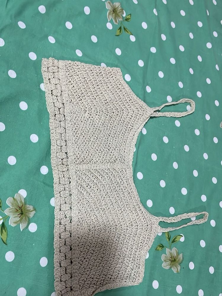 Cream Net Blouse