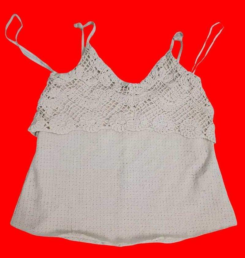 Cream Crochet Tank Top