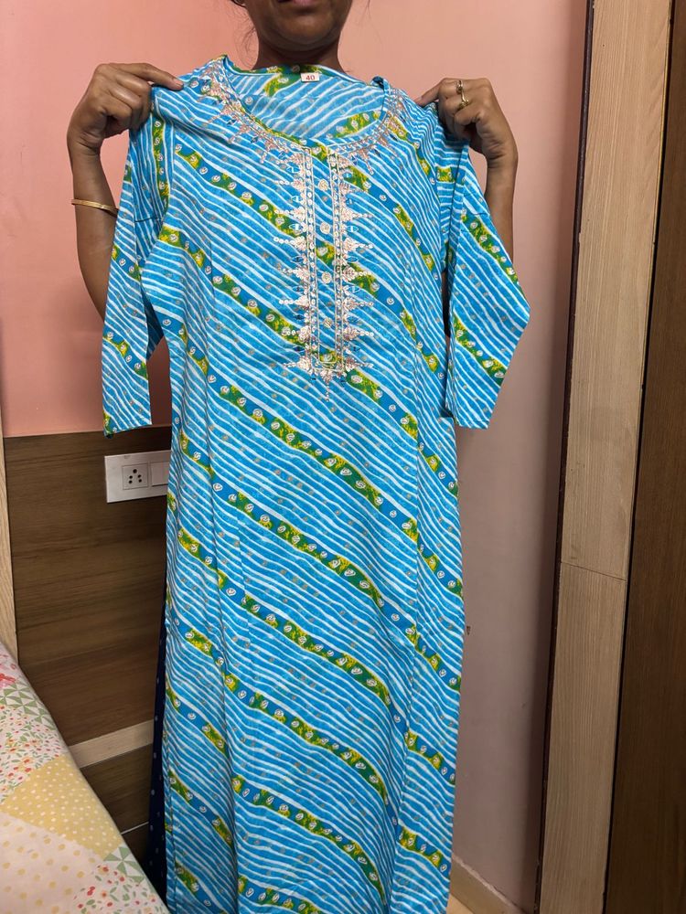 Women Saavan Leheriya Jaipuri Kurta Set