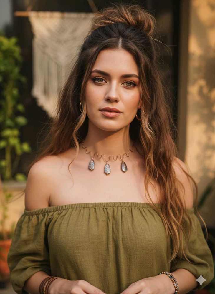 Unique Leaf Pendant Choker