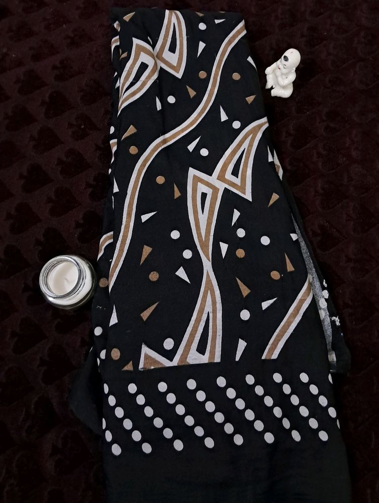 Modern Black Synthetic Saree