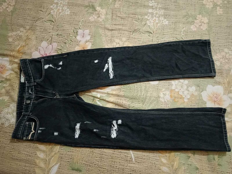 WILD CUT LIGHT BLACK BAGGY JEAN