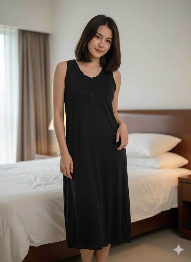 Black Midi Slip Dress