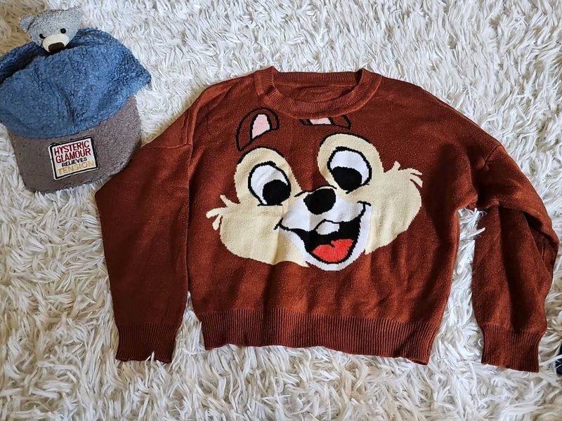 Chipmunk Graphic Sweater