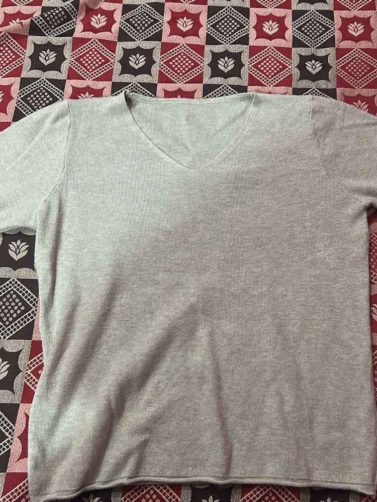 Gray V-Neck T-Shirt