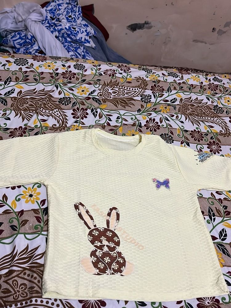 Cute Bunny Applique Top