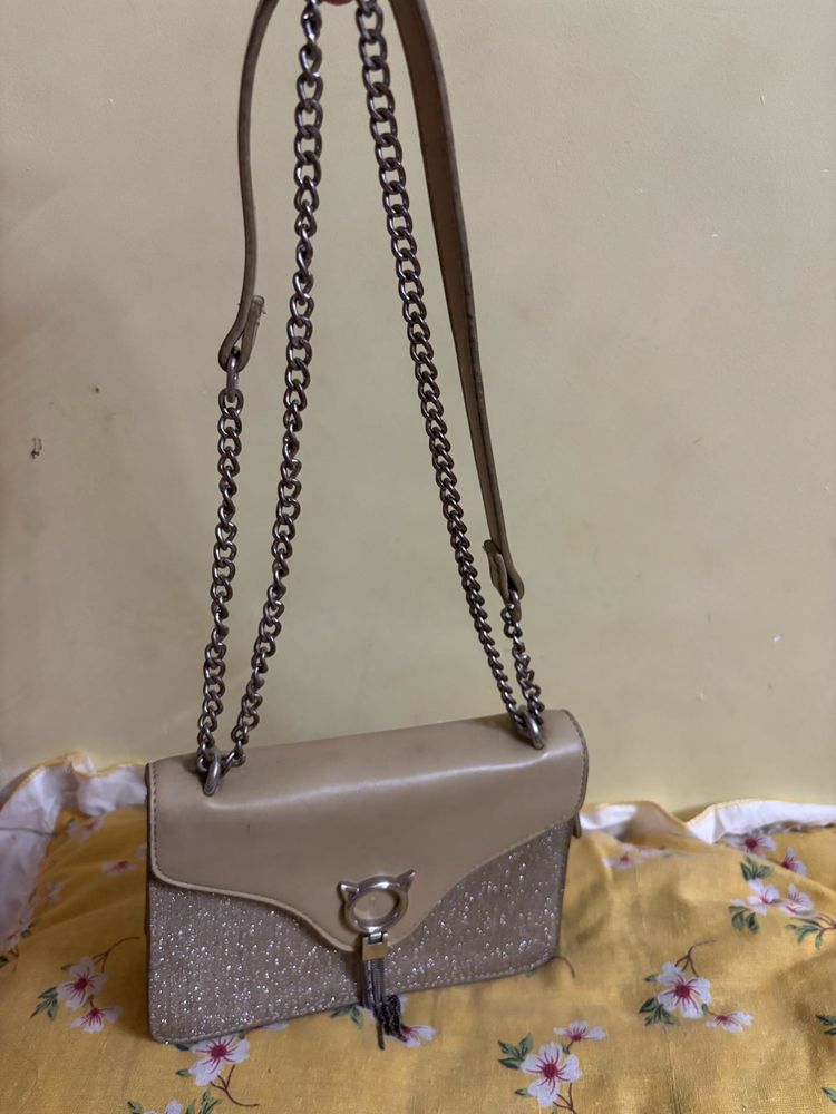 Metallic &amp; Neutral Shoulder Bag