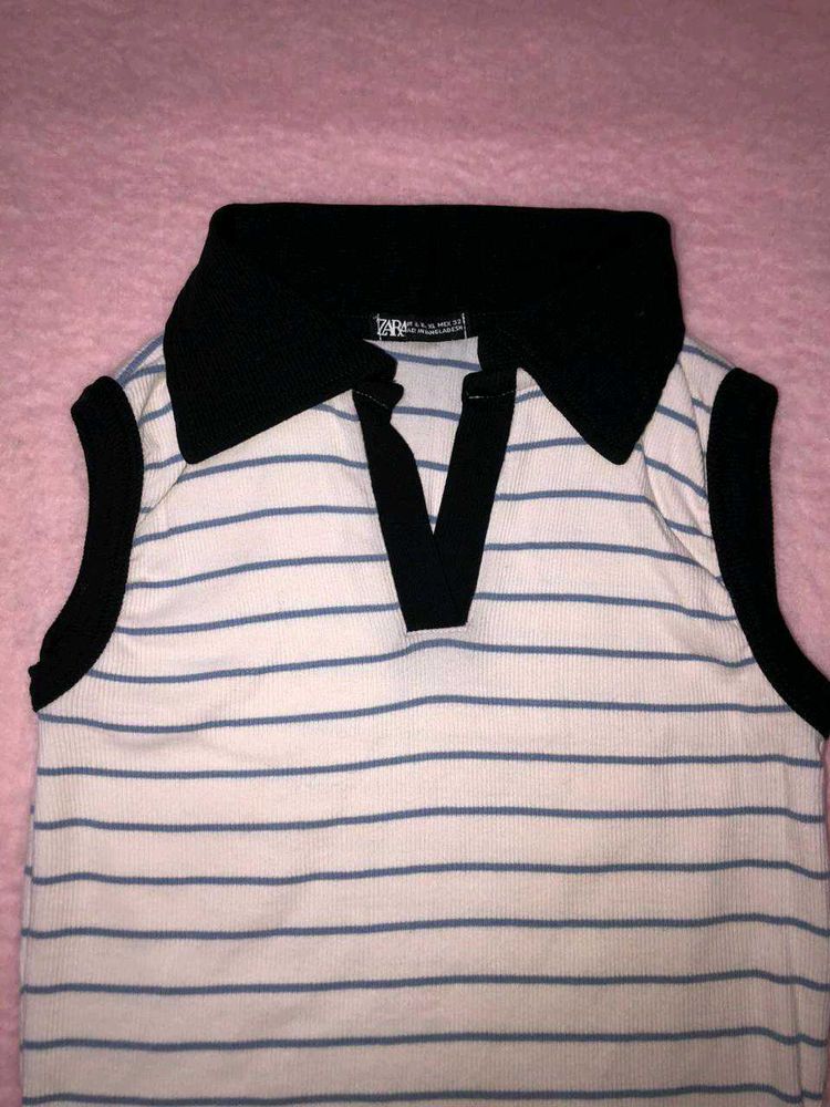 Striped Polo Top